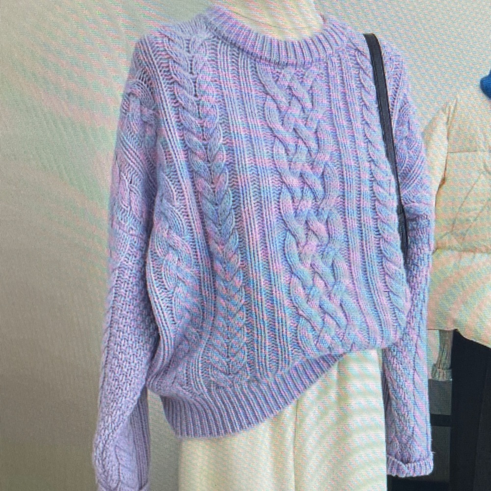 Zara Pastel Purple Cable Knit Sweater